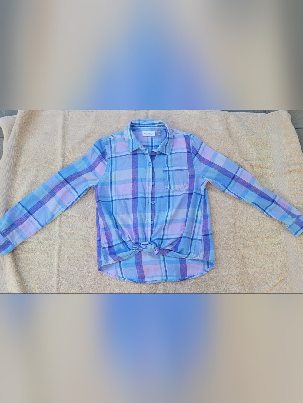 The Children's Place Girls' Blue & Purple Plaid Button-Front Shirt